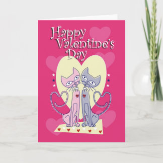 Tarjeta Festiva El día de San Valentín de gato