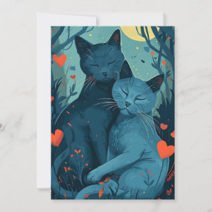 Tarjeta Festiva El día de San Valentín de gato azul de Rusia