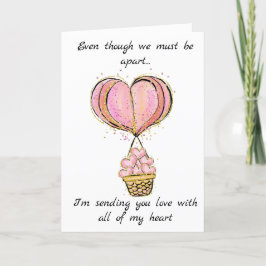 Tarjeta Festiva El día de San Valentín de globo aerostático de amo