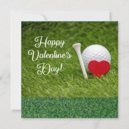 Tarjeta Festiva El día de San Valentín de golf para golfer con vac