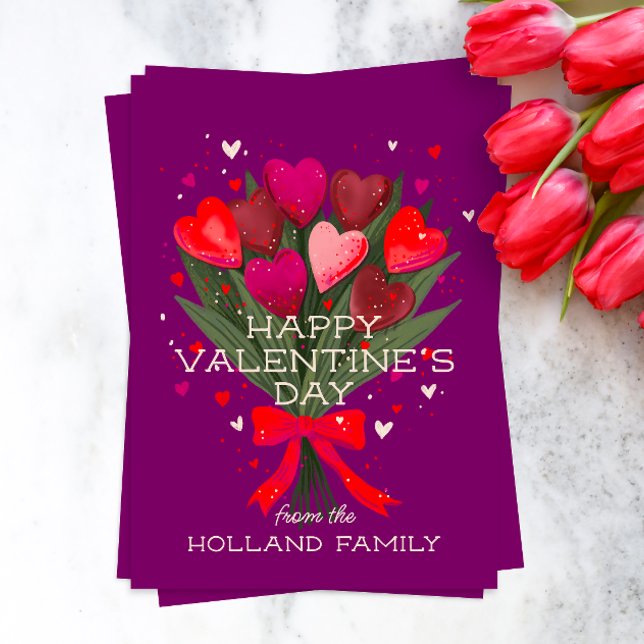 Tarjeta Festiva El día de San Valentín de Heart Bouquet (Subido por el creador)