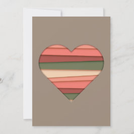 Tarjeta Festiva El día de San Valentín de Heart Love Striped