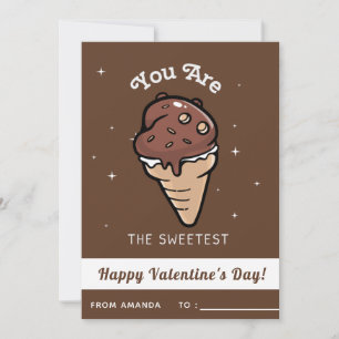 Tarjeta Festiva El día de San Valentín de helados de chocolate en
