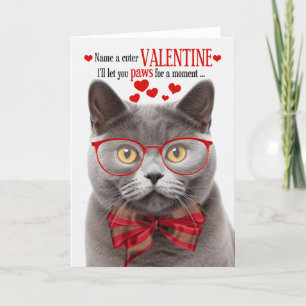 Tarjeta Festiva El día de San Valentín de humor felino de gato de 