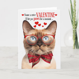 Tarjeta Festiva El día de San Valentín de humor felino para gato b