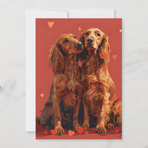 Tarjeta Festiva El día de San Valentín de Irish Setter