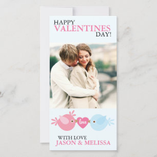 Tarjeta Festiva El día de San Valentín de la foto de los pájaros