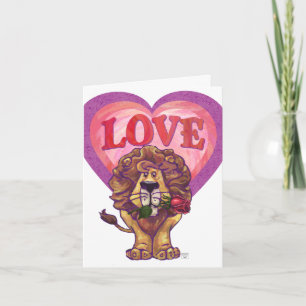 Tarjeta Festiva El día de San Valentín de leones