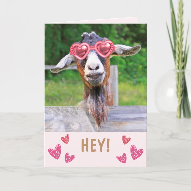 Tarjeta Festiva El día de San Valentín de Lovestructurk Goat (Anverso)