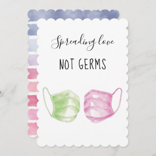 Tarjeta Festiva El día de San Valentín de máscara de color de agua