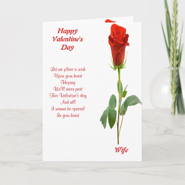 Tarjeta Festiva El día de San Valentín de mi esposa (Anverso)