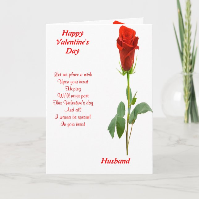 Tarjeta Festiva El día de San Valentín de mi marido (Anverso)
