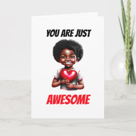 Tarjeta Festiva El día de San Valentín de niños afroamericanos gen