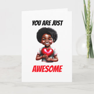 Tarjeta Festiva El día de San Valentín de niños afroamericanos gen