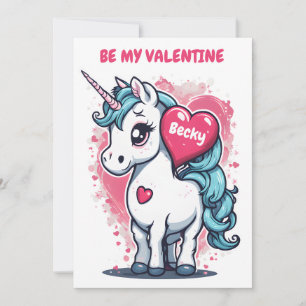 Tarjeta Festiva El día de San Valentín de Niños Unicornios