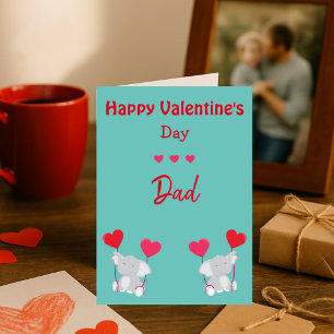 Tarjeta Festiva El día de San Valentín de papá elefantes