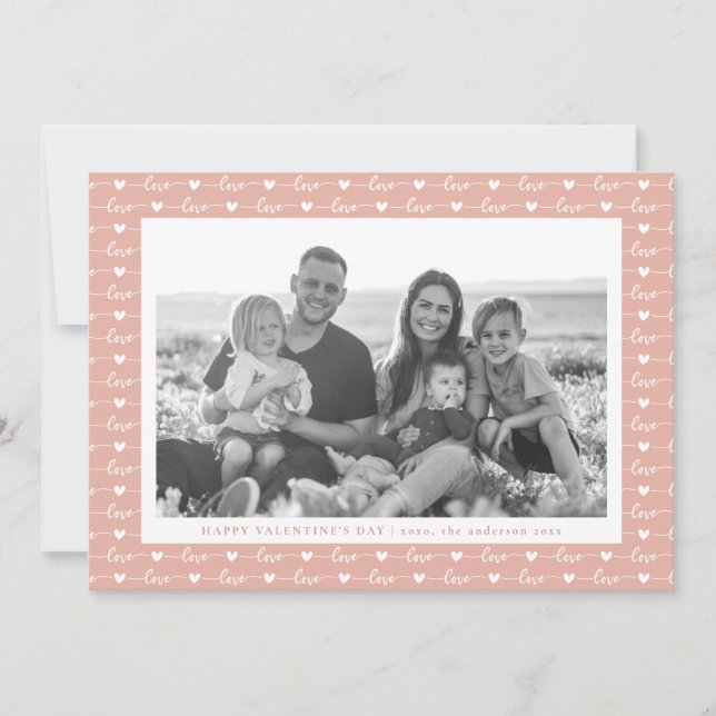 Tarjeta Festiva El día de San Valentín de patrones de guiones de a (Anverso)