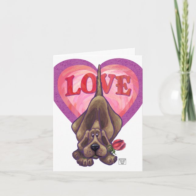 Tarjeta Festiva El día de San Valentín de perro de Hound (Anverso)