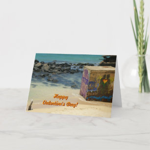 Tarjeta Festiva El día de San Valentín de playa