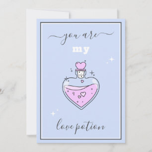 Tarjeta Festiva El día de San Valentín de poción de amor del coraz