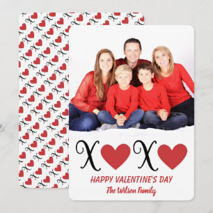 Tarjeta Festiva El día de San Valentín de retrato familiar de abra
