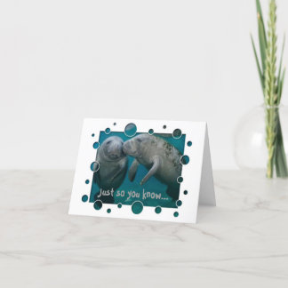 Tarjeta Festiva El día de San Valentín del amor del Manatee