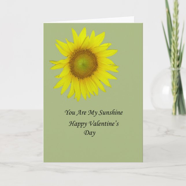 Tarjeta Festiva El día de San Valentín del girasol de la sol (Anverso)