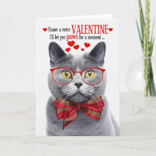 Tarjeta Festiva El día de San Valentín del humor felino de gato gr