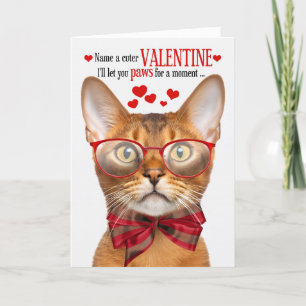 Tarjeta Festiva El día de San Valentín del humor felino del gato a