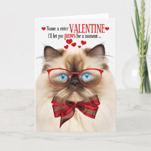 Tarjeta Festiva El día de San Valentín del humor felino del gato d