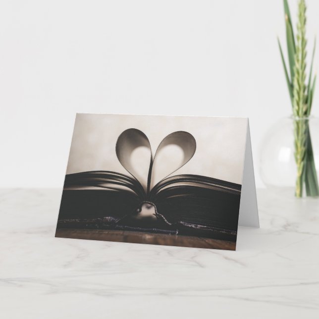 Tarjeta Festiva El día de San Valentín del libro Lover Bookish (Anverso)