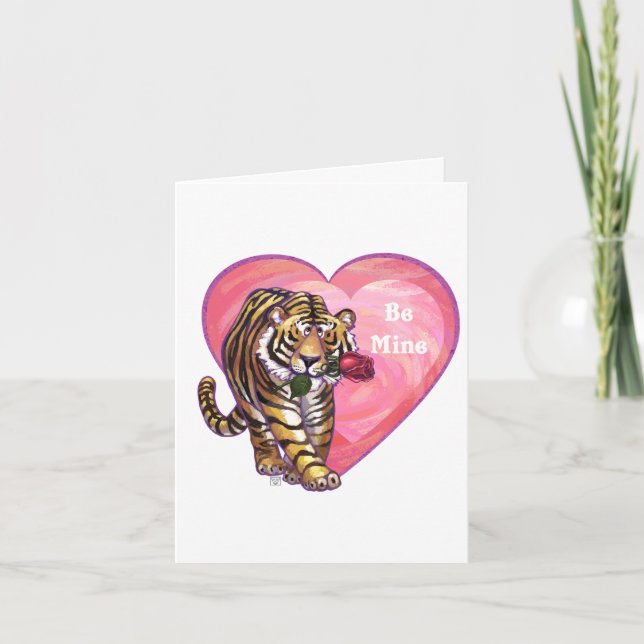 Tarjeta Festiva El día de San Valentín del tigre (Anverso)