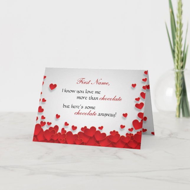 Tarjeta Festiva El día de San Valentín divertido de los amantes (Anverso)