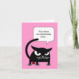 Tarjeta Festiva El día de San Valentín divertido del gato negro