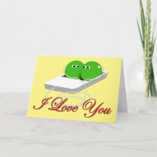 Tarjeta Festiva El día de San Valentín - Dos Peas En Un Pod