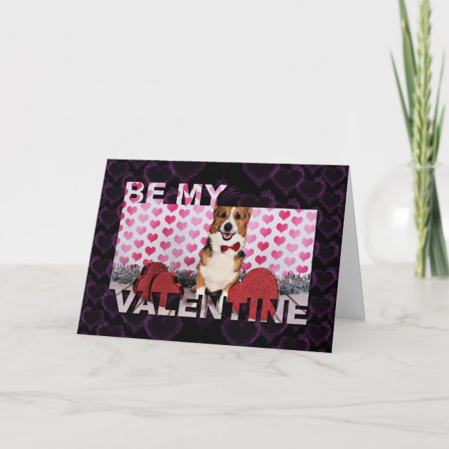 Tarjeta Festiva El día de San Valentín - Dunkin - Corgi (Anverso)