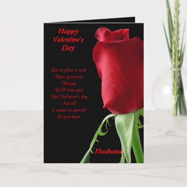 Tarjeta Festiva el día de San Valentín especial del marido (Anverso)