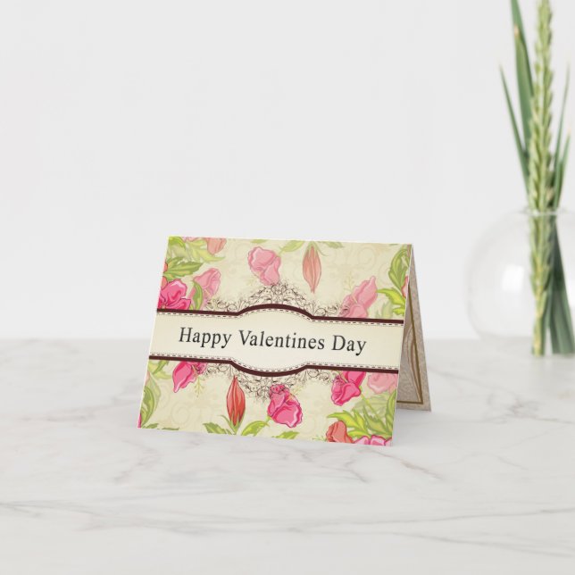 Tarjeta Festiva El día de San Valentín feliz (Anverso)