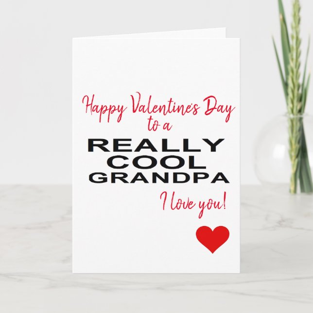 Tarjeta Festiva el día de San Valentín feliz a un abuelo realmente (Anverso)