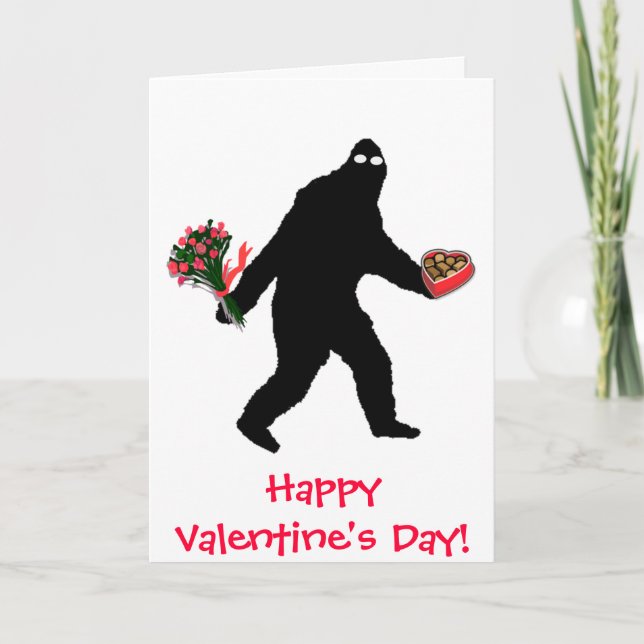 Tarjeta Festiva ¡El día de San Valentín feliz de Bigfoot! (Anverso)