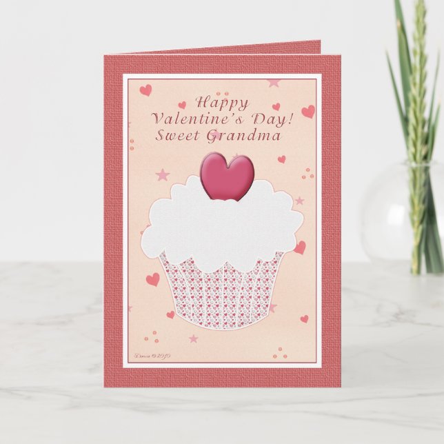 Tarjeta Festiva El día de San Valentín feliz de la abuela - (Anverso)