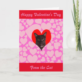 Tarjeta Festiva El día de San Valentín feliz del gato (gato negro)