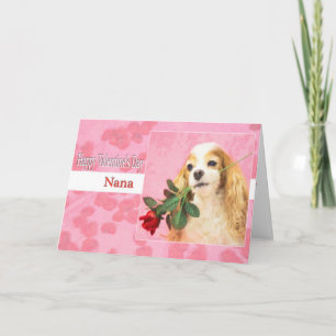 Tarjeta Festiva El día de San Valentín feliz Nana con el perro y