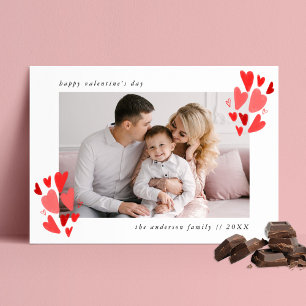 Tarjeta Festiva El día de San Valentín fotográfico Corto Rojo