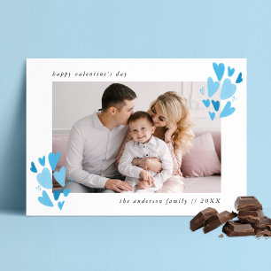 Tarjeta Festiva El día de San Valentín fotográfico de Blue Hearts