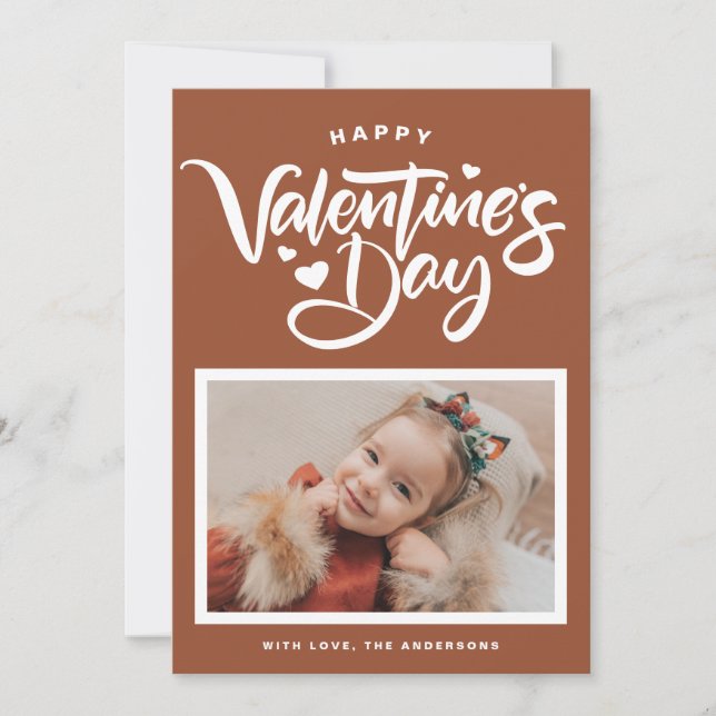 Tarjeta Festiva El día de San Valentín fotográfico de Terracotta C (Anverso)