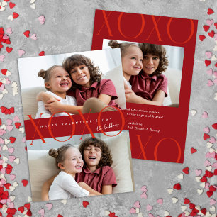 Tarjeta Festiva El día de San Valentín fotográfico de XOXO Rojo Mo