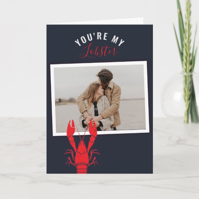 Tarjeta Festiva El día de San Valentín fotográfico Lobster Persona (Anverso)