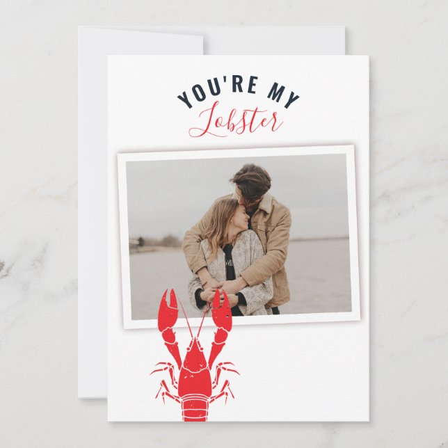 Tarjeta Festiva El día de San Valentín fotográfico Lobster Persona (Anverso)