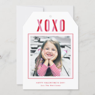 Tarjeta Festiva El día de San Valentín fotográfico moderno XOXO